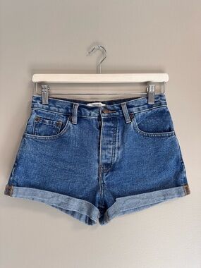 Forever 21 Women’s High-Rise Denim Shorts with Button Fly Size 24